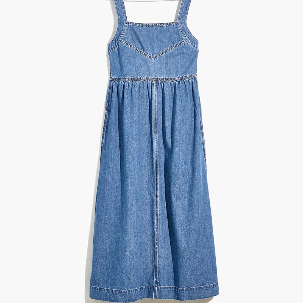 Madewll  Denim Apron Midi Dress